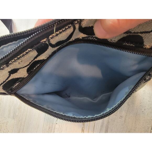 Coach Signature Jacquard CC Crossbody Bag Leather Accents Leaf Zipper Pull - Picture 10 of 10